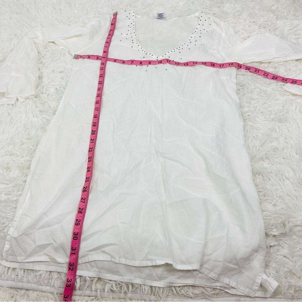 CALVIN KLEIN SWIMWEAR light weight 100% cotton beaded swimsuit coverup medium - Picture 16 of 17
